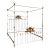 Hollywood Regency King-Size Wrought Iron Canopy Poster Bed With Distressed Silver Finish & Gilt Accents For Sale