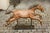 Vintage 1940s Folk Art Painted Iron Child Riding Horse Mounted on Custom Base For Sale - Image 9 of 12