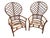 Mid-Century Modern Late 20th Century Ficks Reed Peacock Fan Back Balloon Rattan Chairs a Pair For Sale - Image 3 of 17