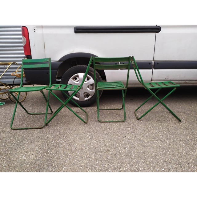 Vintage Folding Garden Chairs, 1930s, Set of 5 For Sale - Image 6 of 16