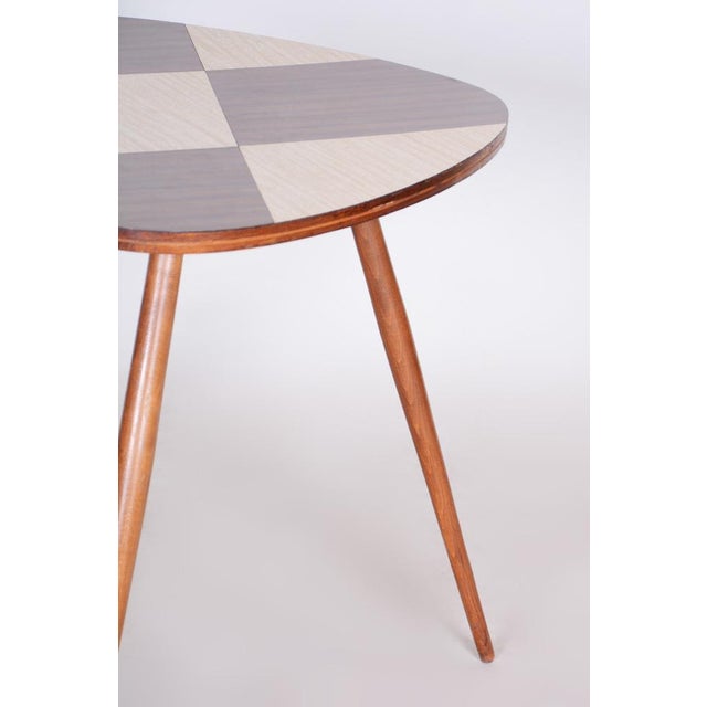 Mid-Century Small Table in Beech and Umakart, Czech, 1950s For Sale - Image 4 of 8