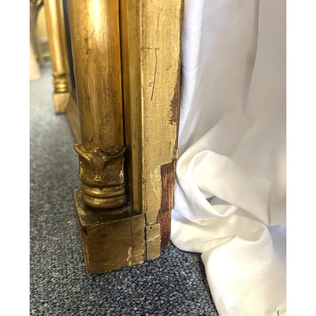 Early 20th Century Italian Wood Pier Mirror With Sunflower Detail For Sale - Image 11 of 13