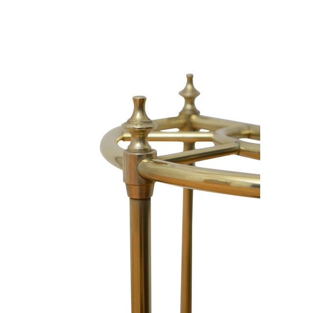 1900 - 1909 English Demi Lune Umbrella Stand in Brass, 1900 For Sale - Image 5 of 11