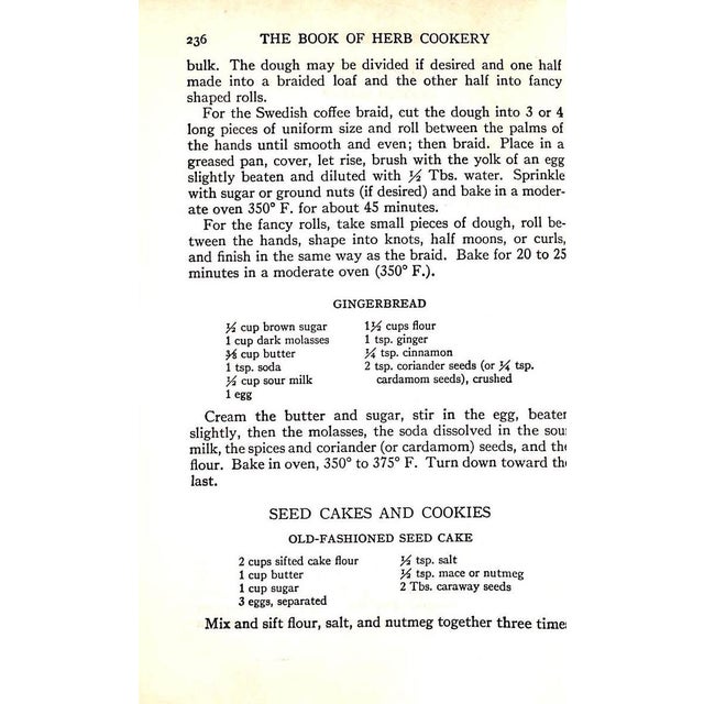 White "The Book of Herb Cookery" 1940 Hoffmann, Irene Botsford For Sale - Image 8 of 9
