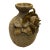 Vintage Earth-Tone Ceramic Pitcher Vase With Sculpted 3d Floral Motif & Pebble Texture For Sale