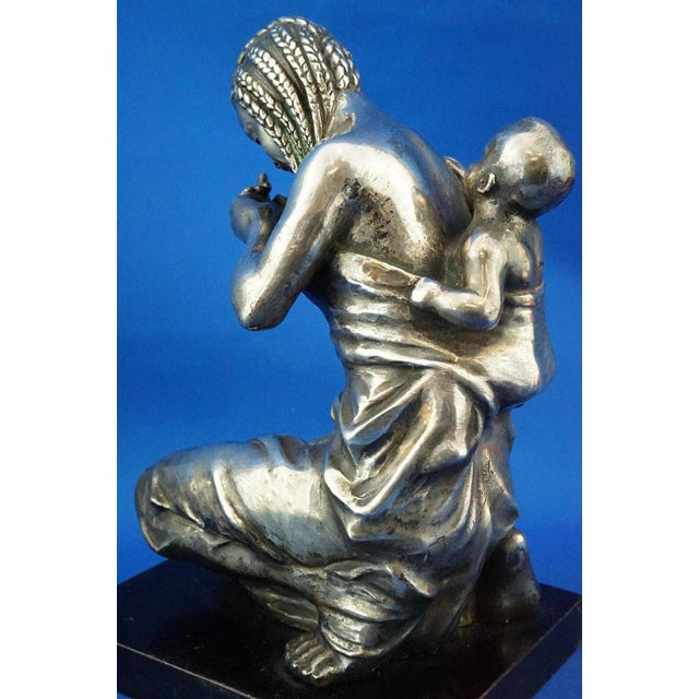 Enrico Bartoli, Sculpture of Maternity, 1800s, Ceramic Finished in Silver For Sale - Image 14 of 18