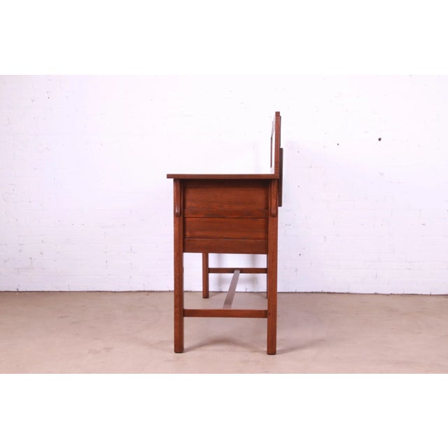 Limbert Mission Oak Arts & Crafts Sideboard Buffet Server, Newly Restored For Sale - Image 11 of 13