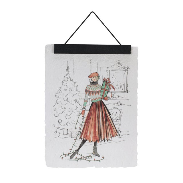 Add a touch of vintage charm to your Christmas décor with this Holiday Fashion Illustration Banner Set. Featuring two...