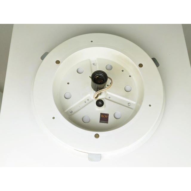Metal White Opaline Glass and Metal Velella Ceiling Lamp by Achille Castiglioni for Flos, 1960s For Sale - Image 7 of 10