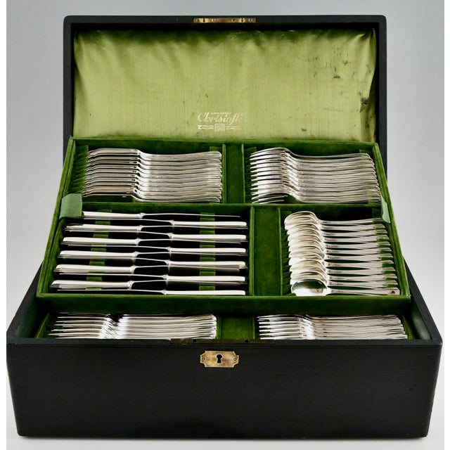 1930s Art Deco Flatware Set by Luc Lanel for Christofle, 1936, Set of 117 For Sale - Image 5 of 9