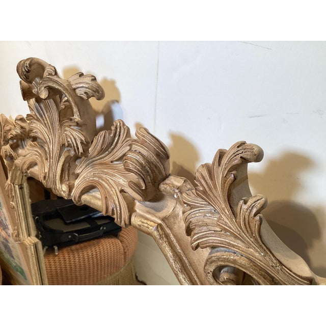 Beautifully Carved Weathered Gilt Wood Mirror For Sale - Image 4 of 9