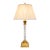 Mid 20th Century Crystal Column Table Lamp With Brass Accents For Sale