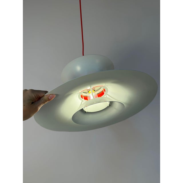 White and Black Louvered Lamp by Bent Nordsted for Lyskaer Belysning For Sale - Image 6 of 11