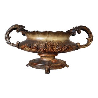 Large Antique Cast Iron Jardinière on Foot, France, 1900s For Sale