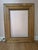 mid century modern frame for 12"/18" painting. wide walnut surround with stylized faux bamboo gold interior border.
