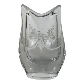 Modern Crystal Glass Figurine of Owl Duam France For Sale