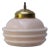 French Pink Reeded Clichy Glass Pendant Lamp For Sale