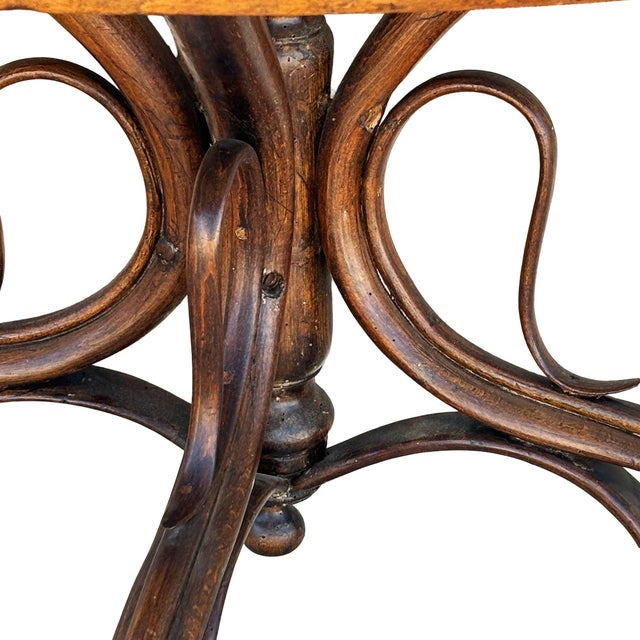 Late 19th Century Late Victorian Bent Wood Scrolling Console Table W/ Marble Top by Thonet For Sale - Image 5 of 11