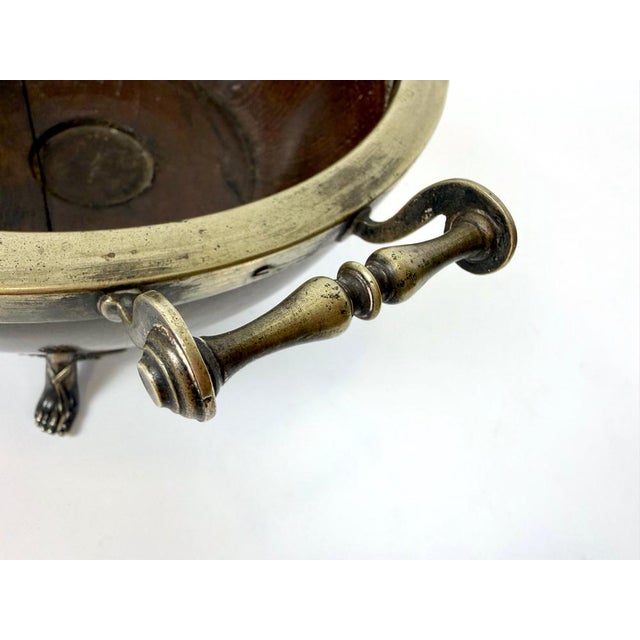 Victorian Silver Plate and Oak Three Handle Trophy Bowl on Mercury Legs, 1870s For Sale - Image 5 of 14
