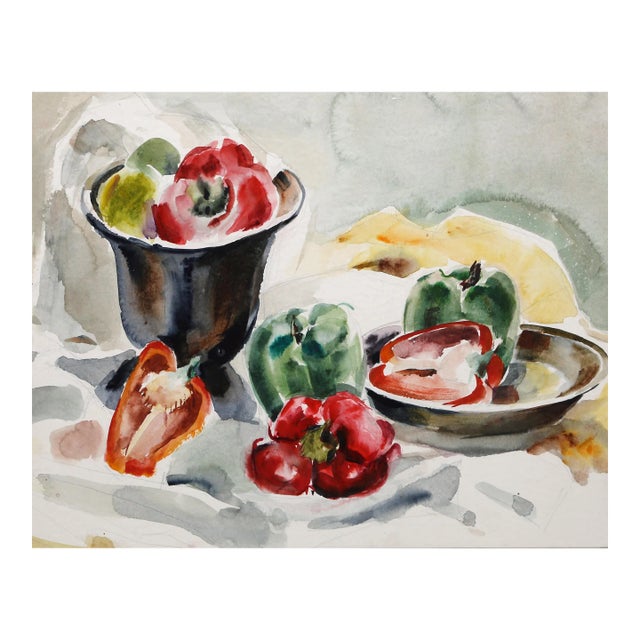 1960s "Still Life P3.24" Watercolor Painting by Eve Nethercott For Sale