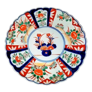 Antique Japanese Imari Scalloped Charger Bowl