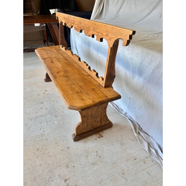 19th Century Italian Pine Frattino Design Bench For Sale - Image 4 of 12