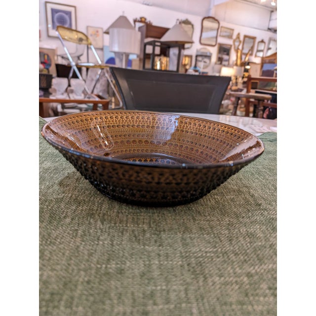 Serving bowl, Kastehelmi. Design, Oiva Toikka, Nuutajärvi. Great amber color