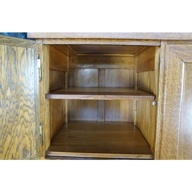 Antique American Empire Style Quartersawn Oak Chifferobe Wardrobe Dresser Closet For Sale - Image 6 of 18