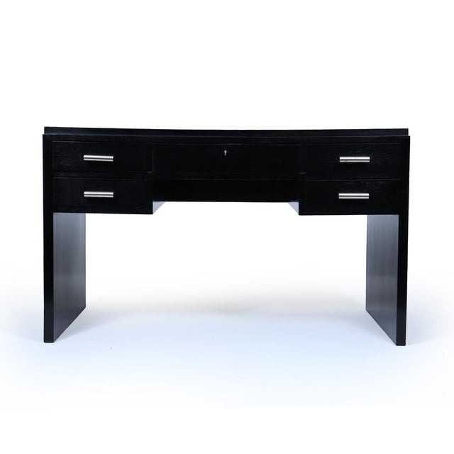 Vintage Art Deco Black Ebonised Desk, 1930s, in Very Good conditions. Designed 1920 to 1949