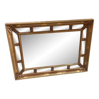Vintage Gold Detailed Rectangular Wall Mirror For Sale