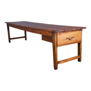 19th Century Country French Farmhouse Mixed Wood Harvest Dining Table For Sale