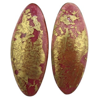 Enamel Earclips from Atelier Casanova, 1950s, Set of 2 For Sale