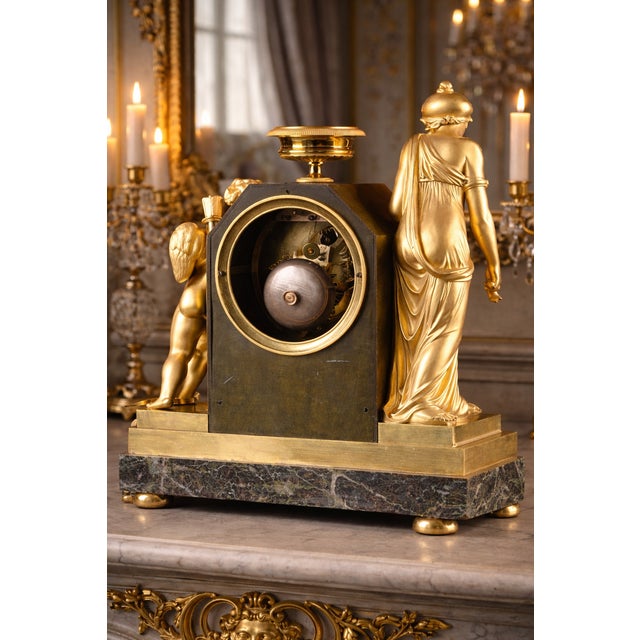 1800s Lefevre Empire Ormolu Marble Venus Clock – 1 Pc For Sale - Image 14 of 15