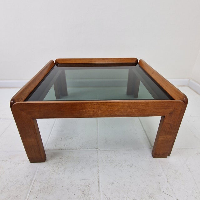 Brown Mid-Century Modern Italian Coffee Table by Afra & Tobia Scarpa for Cassina, 1960s For Sale - Image 8 of 15