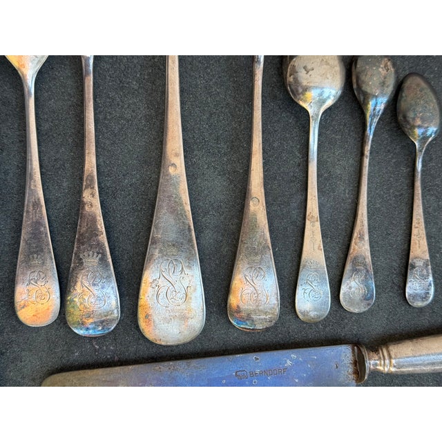 Silver Vintage Krupp Berndorf Classic Baguette Silver Plate Flatware - 44 pcs For Sale - Image 8 of 9