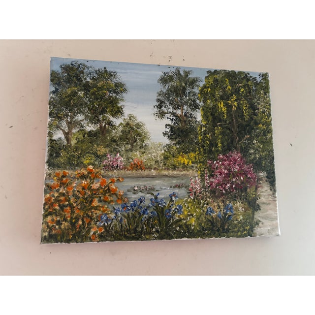 Impressionist Original Impressionist Water Landscape Textured 14x10 Oil Painting For Sale - Image 3 of 4
