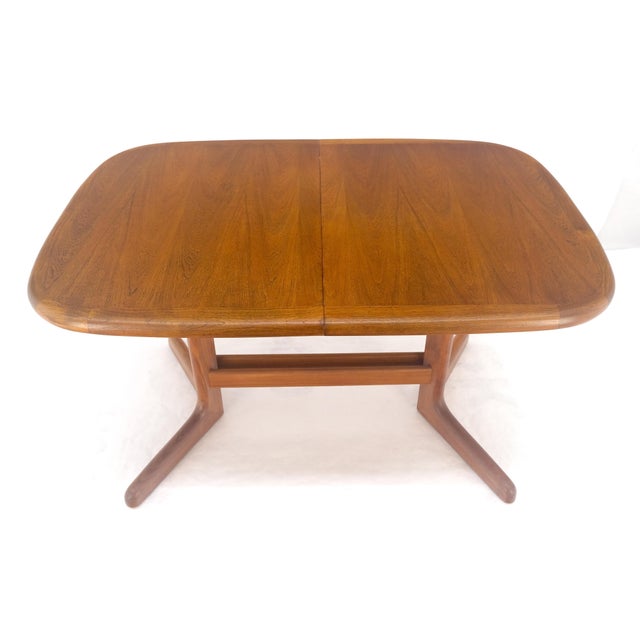 Late 20th Century Danish Mid Century Modern Teak Dining Table w/ 18" Pop Up Hide Away Leaf MINT For Sale - Image 18 of 18