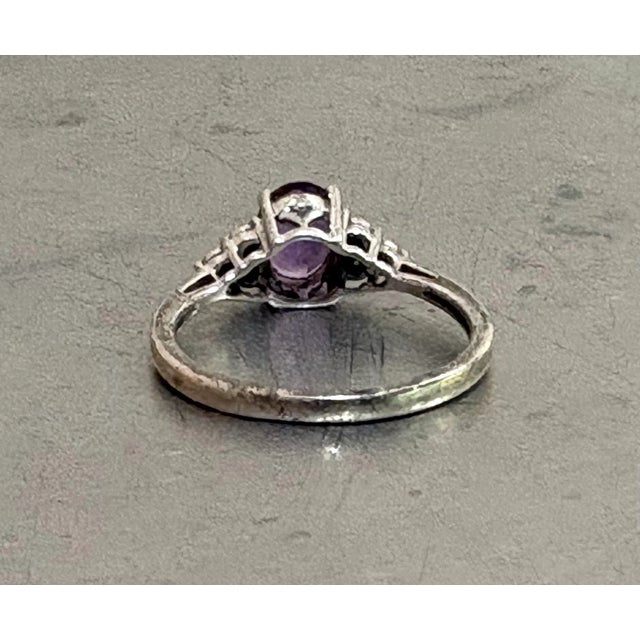 Sterling Silver Amethyst Ring For Sale - Image 4 of 5