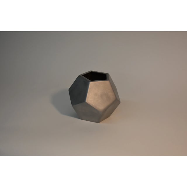 Metal Large Dodecahedron Vase by Oblik Studio For Sale - Image 7 of 8