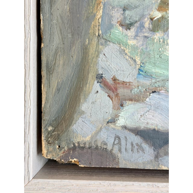 1950s French Mountain Landscape Oil Painting Floating in Frame For Sale In Los Angeles - Image 6 of 8