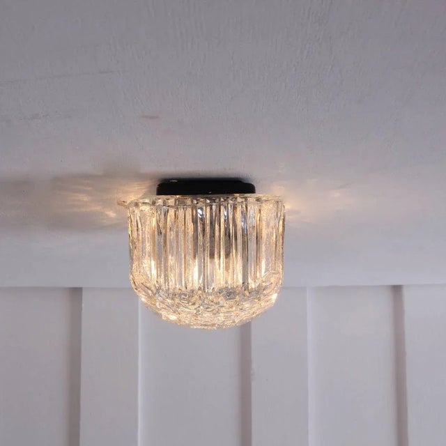 Glass Wall Lamp or Flush Mount by Helena Tynell for Glashütte Limburg, 1960s For Sale - Image 3 of 6