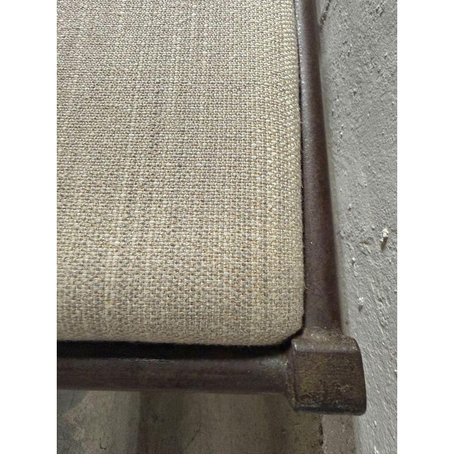 Holly Hunt Pair Antique Iron Chairs With Holly Hunt Upholstery For Sale - Image 4 of 10