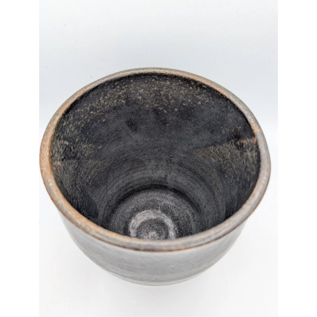 Vintage Signed Studio Art Pottery Vase Mid Century Modern Ikebana Stoneware For Sale - Image 12 of 12