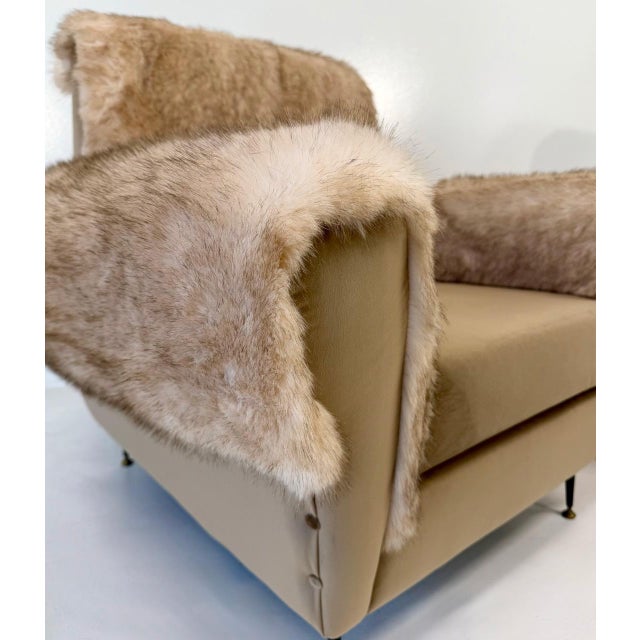 Textile Italian Lounge Chairs in Velvet and Faux Fur Fabric, 1950s, Set of 2 For Sale - Image 7 of 13