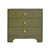 Matthew Izzo Home Fortune Olive Matte Lacquer Three Drawer Side Table With Brass Beetle Knobs For Sale - Image 11 of 11