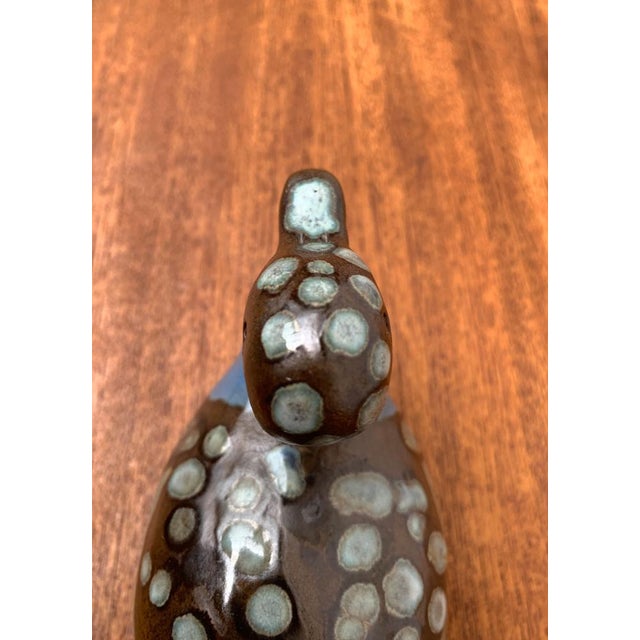 Brown Mid-Century Ceramic Duck Figurine, 1960s For Sale - Image 8 of 18