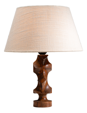 Mid-Century Brutalist Wooden Table Lamp, 1960s