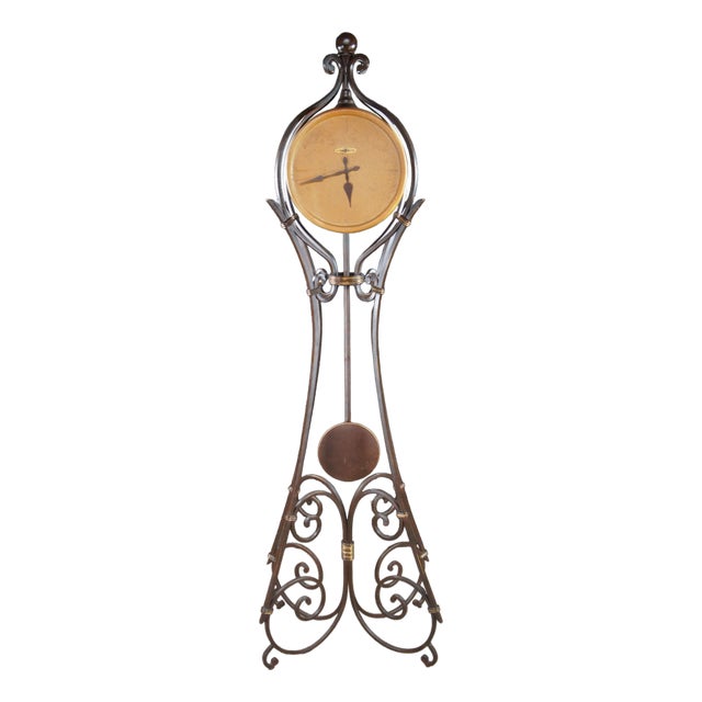 Howard Miller 615-004 Vercelli Floor Grandfather Clock Iron Scrollwork Cast Stone For Sale