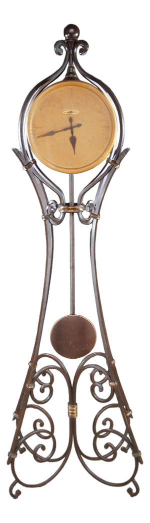 Howard Miller 615-004 Vercelli Floor Grandfather Clock Iron Scrollwork Cast Stone