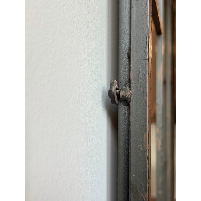 Modern Black Metal Arched Windowpane Wall Mirrors For Sale - Image 3 of 3